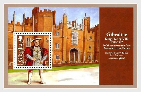 2009   GIBRALTAR  -  SG.MS1315  -  KING HENRY VIII UNMOUNTED MINT MINI SHEET