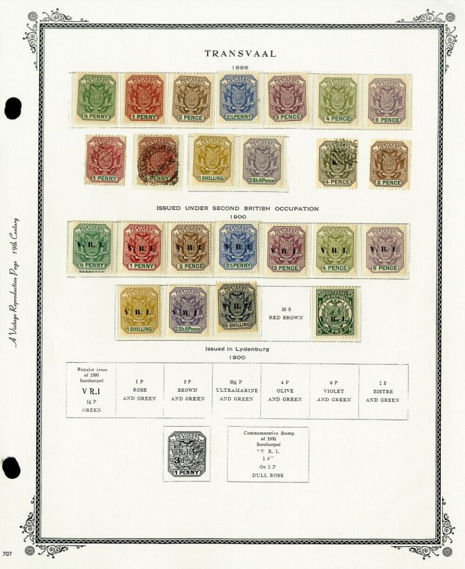 Transvaal Clean Mint 1800s to 1906 Stamp Collection