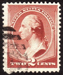 1883, US 2c, Washington, Used, Sc 210