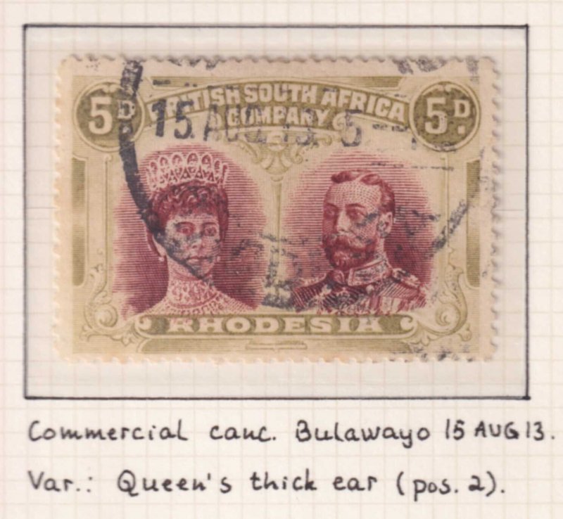 RHODESIA 107b  USED - PERF 15 - NO FAULTS VERY FINE! - JWO