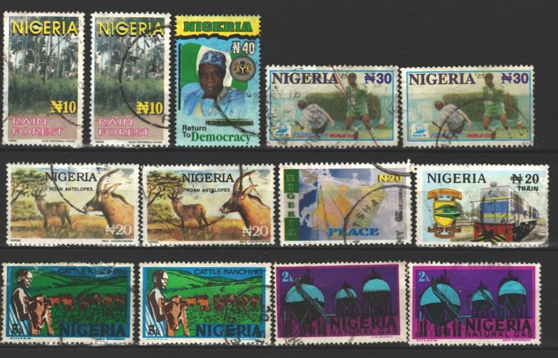 COLLECTION LOT # 3512 NIGERIA 13 STAMPS 1973+ CLEARANCE CV+$23