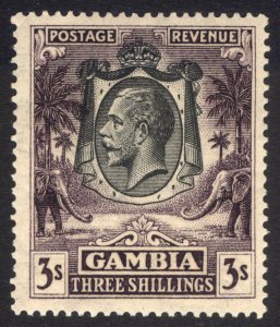Gambia 1928 3s Slate Purple Comb Perf 13.8x13.7 Scott 117a SG 139 MLH Cat $290