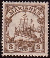 Mariana Islands SG#13 Mint - 1901 3pf.  - Boats and Ships