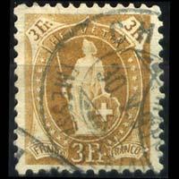 SWITZERLAND 1882 - Scott# 88 Helvetia 3f Used