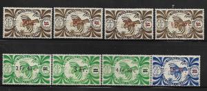 NEW CALEDONIA, 266-273, MNH, KAGU, SURCHARGED