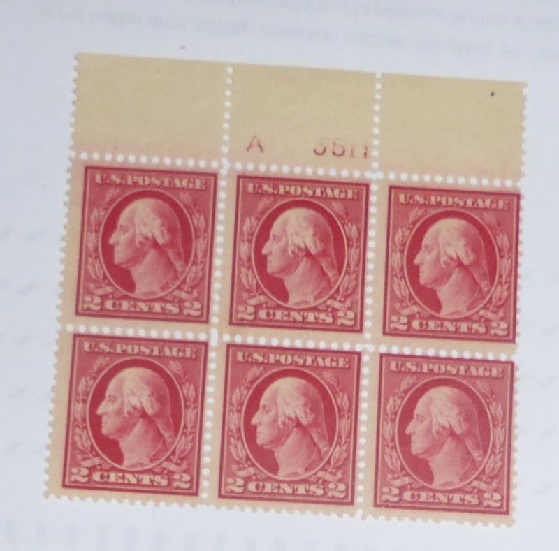 #406 2 cent Washington plate block