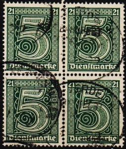 Germany. 1920 5pf(Block of 4) S.G.0117 Fine Used