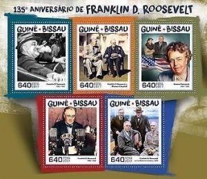 2017 Guinea-Bissau. Franklin D.Roosevelt. Y&T: 7318-7322. Michel Code: 9601-9605