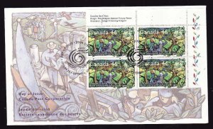 Canada-Sc#1785-UR plate block on FDC-International Year of Older Persons-1999-