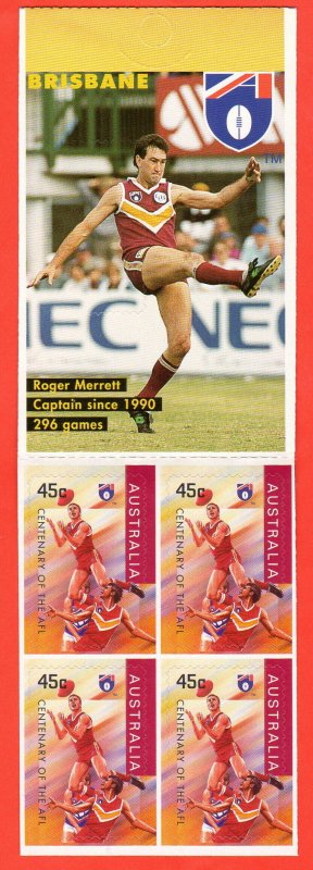 AUS SC #1509a MNH BKLT (w/Pane/10) 1996 Australian Football League (New Melbourn