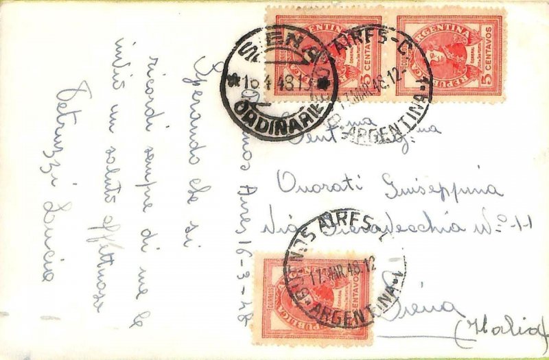 ac6407 - ARGENTINA - POSTAL HISTORY - Postcard to ITALY - 1948