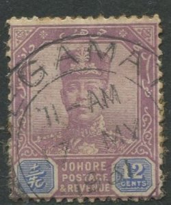 STAMP STATION PERTH Johore #111 Sultan Ibrahim Definitive  Wmk 4  Used 1921-1940