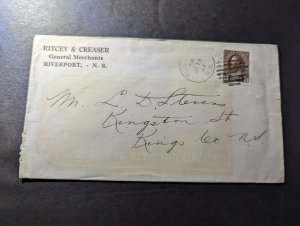 1922 Canada Cover Riverport to Kingston Nova Scotia