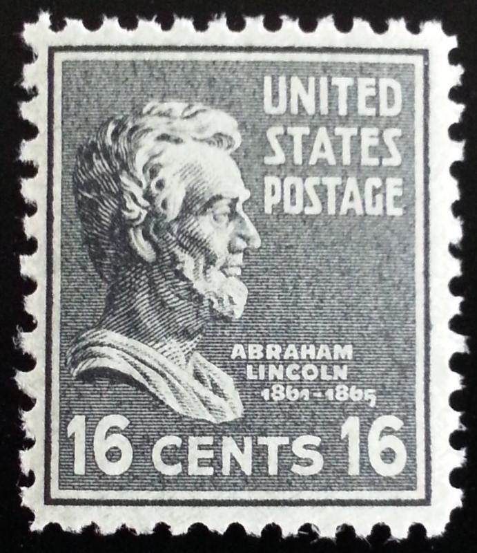 1938 16c Abraham Lincoln Scott 821 Mint F/VF LH