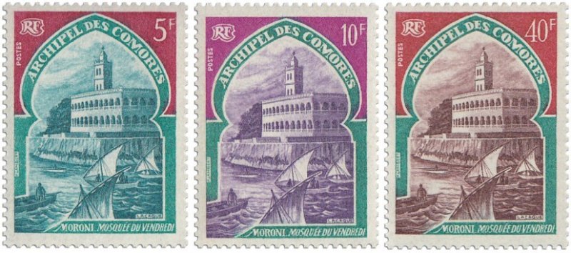 COMOROS - 1970 - Friday Mosque, Moroni - Perf 3v Set - Mint Never Hinged