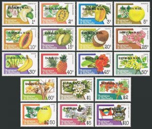 Barbuda 595-612,MNH.Michel 691-708. Flora 1983.Fruits,Flowers,Arms.