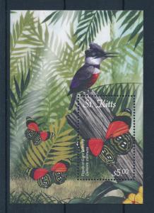 [36169] St. Kitts 2001 Butterflies Schmetterlingen Papillons Bird MNH Sheet