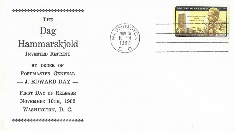 1962 FDC, #1204, 4c Dag Hammarskjold, Fleetwood