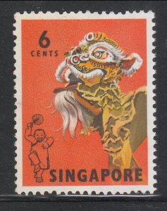 Singapore 1968 Sc 87 Dancer 6c MNH