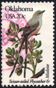 SC#1988A 20¢ State Birds & Flowers: Oklahoma; Perf 11¼ x 11 (1982) Used