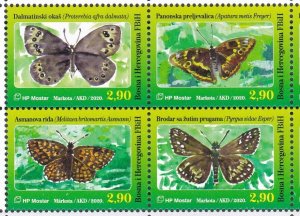 Bosnia & Herzegovina (Mostar), Fauna, Butterflies MNH / 2020