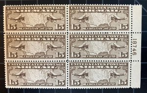 US Stamps - SC# C8 - MNH - Plate Block Of 6 - SCV = $45.00