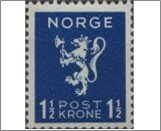 Norway Mint NK 230 Lion type, Crown values 1.5 Krone Dark blue