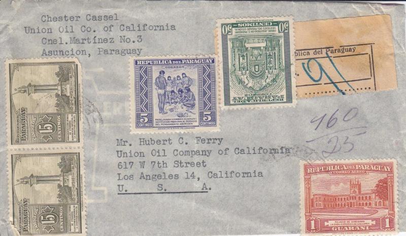 1946, Paraguay to Los Angeles, CA, Registered, Airmail, See Remark (11214)