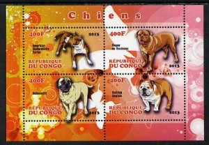 CONGO B. - 2013 - Dogs #3 - Perf 4v Sheet - Mint Never Hinged