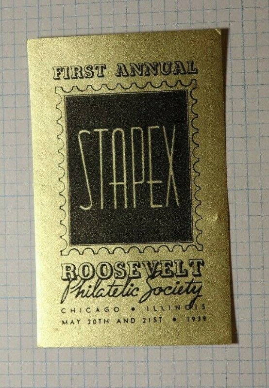 Annual STAPEX Roosevelt Philatelic Society 1939 Chicago Souvenir Ad Label