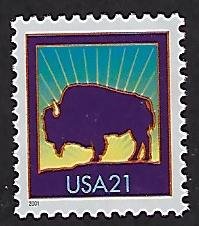 Catalog # 3467 Single Stamp Buffalo Bison Wildlife