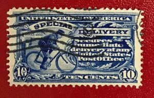 1902 US Sc E6 used 10 cent Messenger on bicycle CV$10.00 Lot 1637