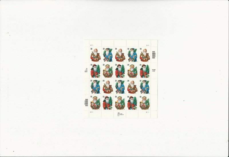 US Stamps/Sheet/Postage Sct #3540b Christmas Santas MNH F-VF OG  FV $6.80