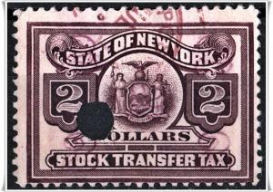 New York State $2.00 Stock Transfer Stamp (Punched)