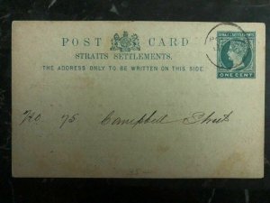 1892 Penang Straits Settlements Postal Stationary Cover Municipal Taxes