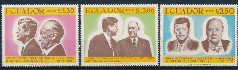 [61677] Ecuador 1967 John F. Kennedy Airmail Set MNH