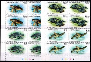 Nicaragua 1982 SG#2230/2233 TURTLES-MARINE LIFE BLOCK OF 4 MNH