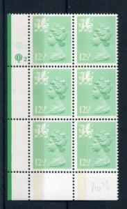 121/2p WALES REGIONAL PERF 15x14 UNMOUNTED MINT PLATE 2,2 BLOCK Cat £30