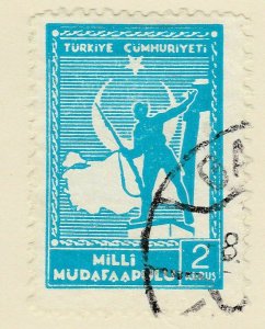 A6P5F192 Turkey Turkey Turkish National Defence Donation Stamp 2k used-