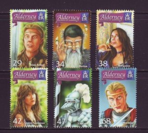 Alderney Sc 263-8 2006 King Arthur stamp set mint NH