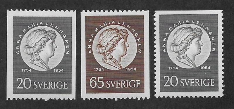 SWEDEN SC# 465-67  FVF/MNH 1954