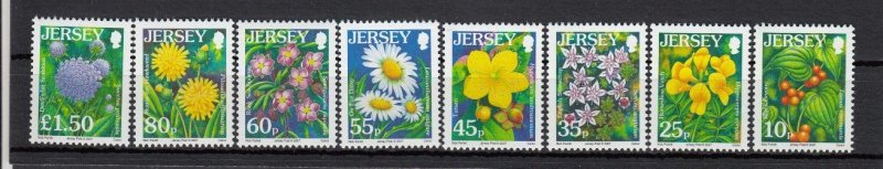 Jersey 2007 - Flower Definitives - complete set 8,  Unmounted mint NHM