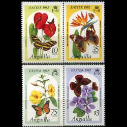 ANGUILLA 1982 - Scott# 480-3 Butterflies Set of 4 NH