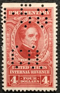 US #R675 Used SE Single Revenue Perfin J C Spencer SCV $1.60 L23