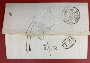 France, 1814 Stampless Cover, sent from Noirmoutier to Paris