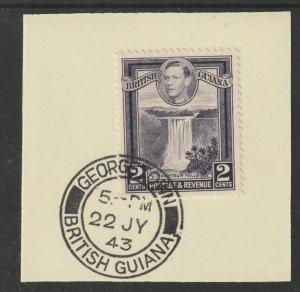 Br GUIANA 1938 KG6 FALLS 2c on piece with MADAME JOSEPH  POSTMARK