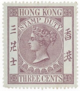 (I.B) Hong Kong Revenue : Stamp Duty 3c (1885)