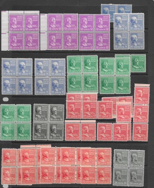 US 816,828 and more MNH stock,see desc. Face $41.00 CV$353.00