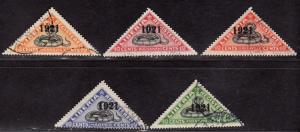 $Liberia Sc#F25-F29 used, F-VF, complete set, Cv. $31.25