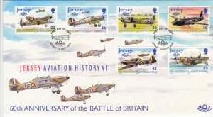 Jersey 2000  Aviation -  set of 6 on FDC